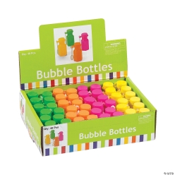 Hexagon Neon Bubble Bottles - 48Pk